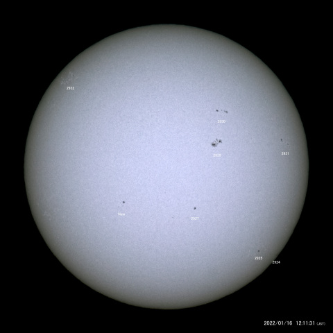 太陽黒点 (2022/01/16)
