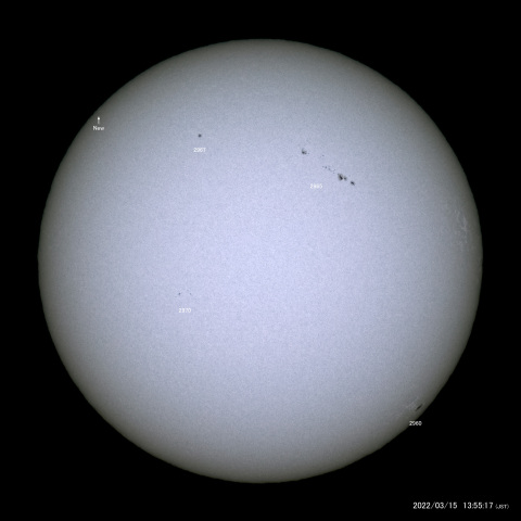 太陽黒点 (2022/03/15)