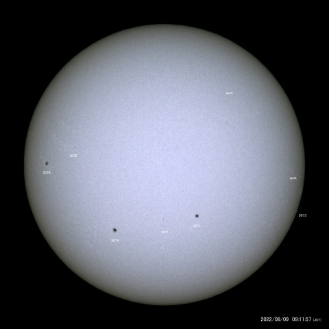 太陽黒点 (2022/08/09)