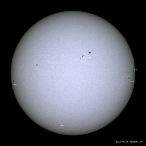 太陽黒点 (2022/10/01)