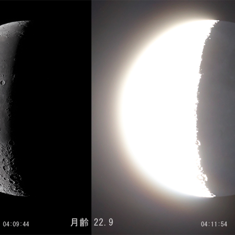 月齢 22.9（地球照）