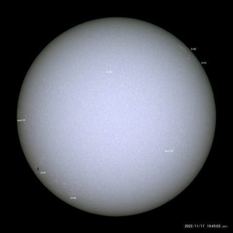 太陽黒点 (2022/11/17)