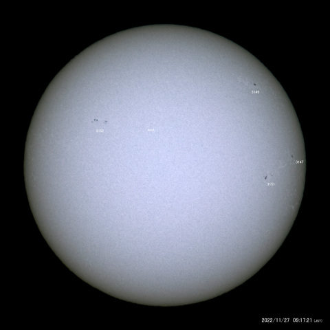 太陽黒点 (2022/11/27)