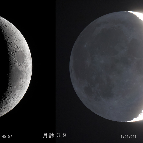 月齢 3.9（地球照）