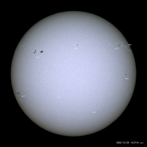 太陽黒点 (2022/12/29)
