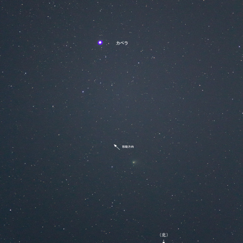 カペラの近傍を南進するZTF彗星 (C/2022 E3)