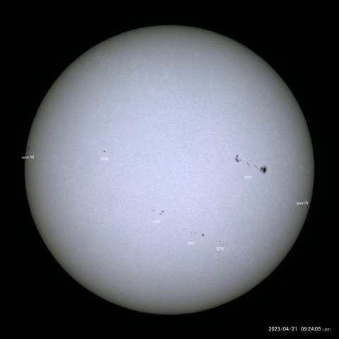太陽黒点 (2023/04/21)