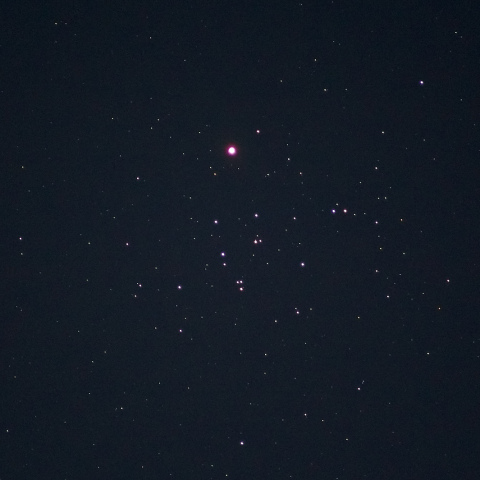 火星とプレセペ星団の接近