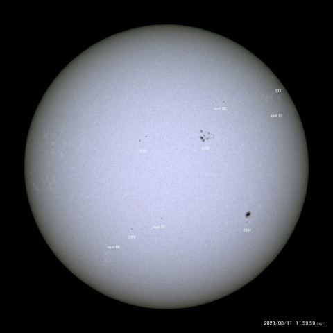 太陽黒点 (2023/08/11)