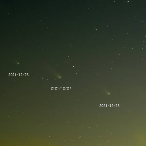 レナード彗星の動き（12月25日～28日）