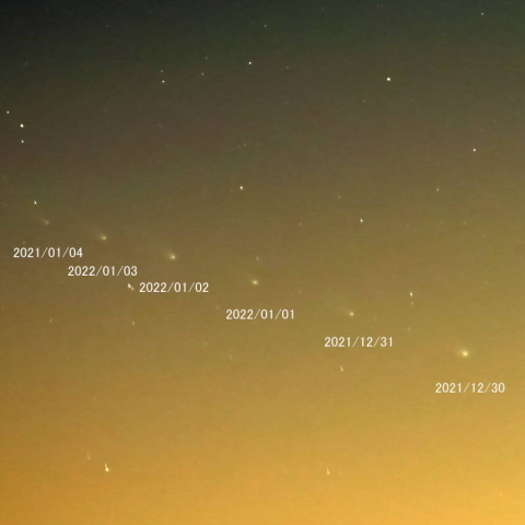 レナード彗星（2021年12月30日～2022年1月4日）