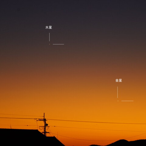 12月15日の金星と水星