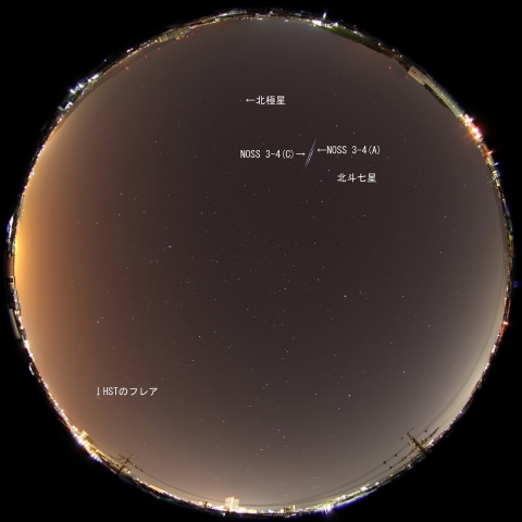 HST（ハッブル宇宙望遠鏡）及びNOSS 3-4のトリプルフレア