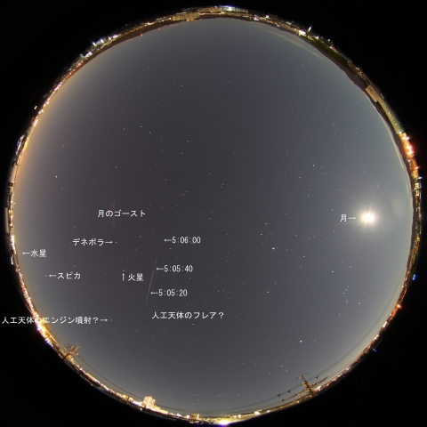 人工天体のエンジン噴射とフレア？