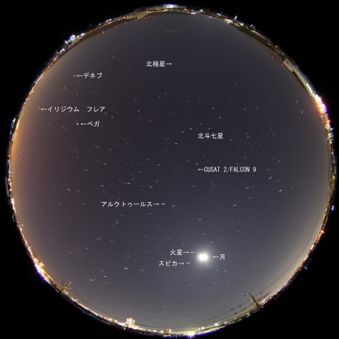 CUSAT2/FALCON9の通過