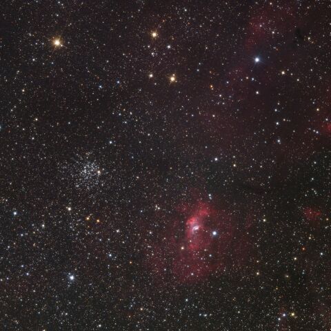 M52とシャボン玉星雲