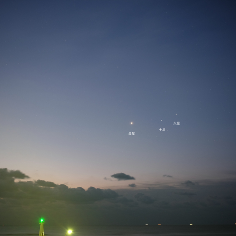 明け方の３惑星集合