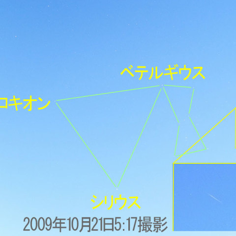 薄明中のオリオン座流星群