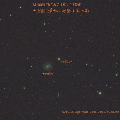 M100銀河に大接近した小惑星ケレス