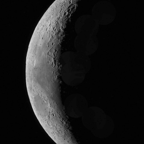 3月9日の月（月齢4.5）