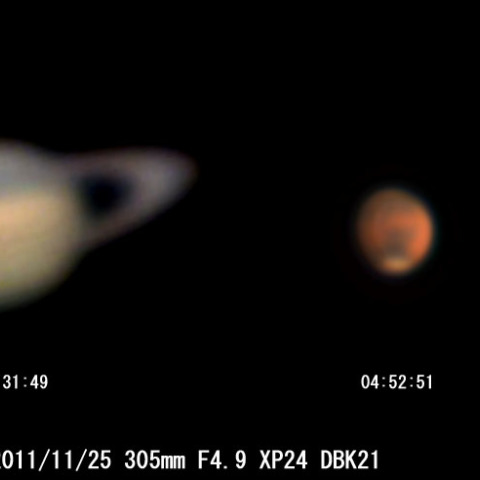 11月25日の朝の惑星