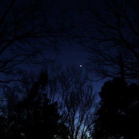 火星、金星、残照