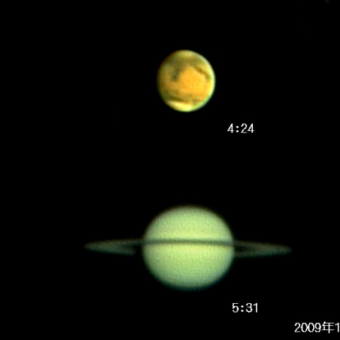 同一夜の２惑星