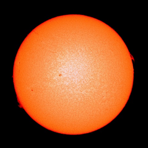 １月１４日の太陽面（Ｈα像）