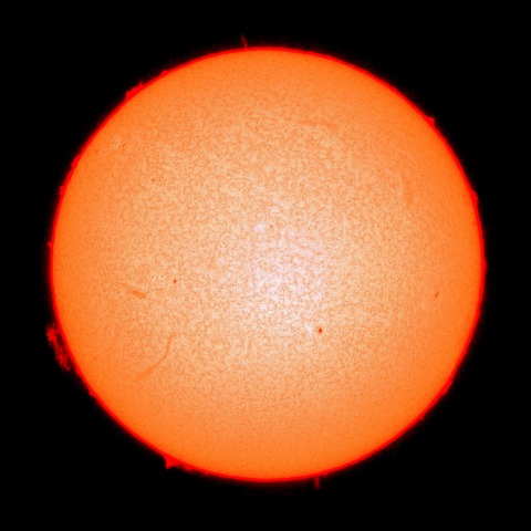 １月１９日の太陽面（Ｈα像）