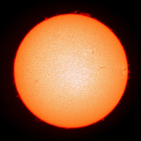 ３月１日の太陽面（Ｈα像）