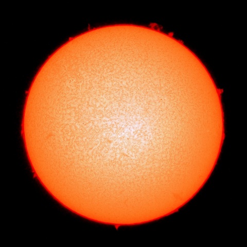 3月８日の太陽面（Ｈα像）