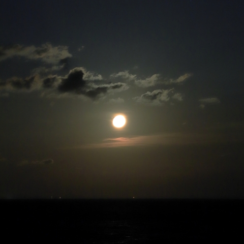 東シナ海に沈みゆく火星食