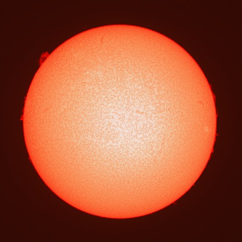 ３月２８日の太陽面（Ｈα像）