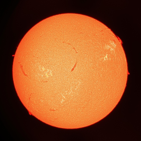 9月25日の太陽面（Ｈα像）