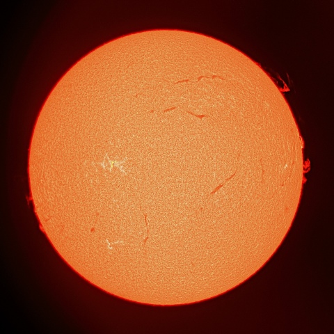 10月28日の太陽面（Ｈα像）