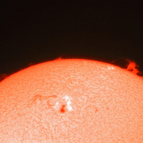 7月10日の黒点とプロミネンス