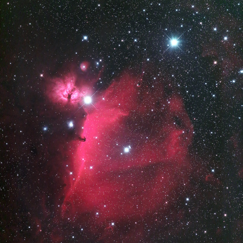 馬頭星雲と燃える木星雲