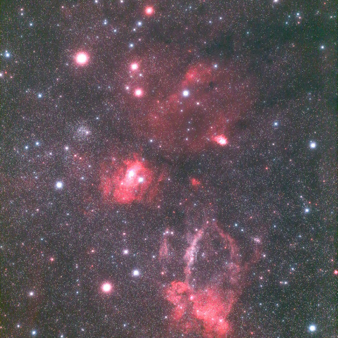 M52 バブル星雲 クワガタ星雲 付近