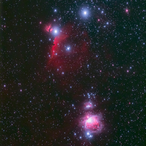 オリオン大星雲、馬頭星雲、燃える木星雲