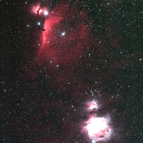 オリオン大星雲、馬頭星雲、燃える木星雲
