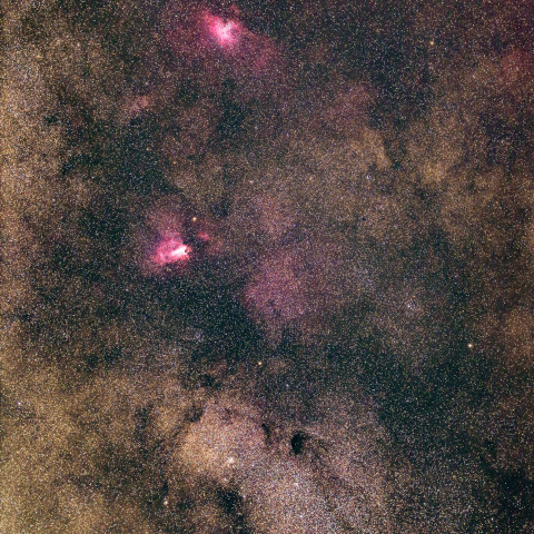 いて座の銀河　M16、M17　(FL55SS)