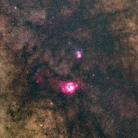 いて座の銀河　M8、M20　(FL55SS)