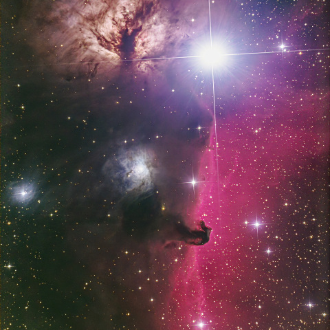 馬頭星雲と燃える木星雲