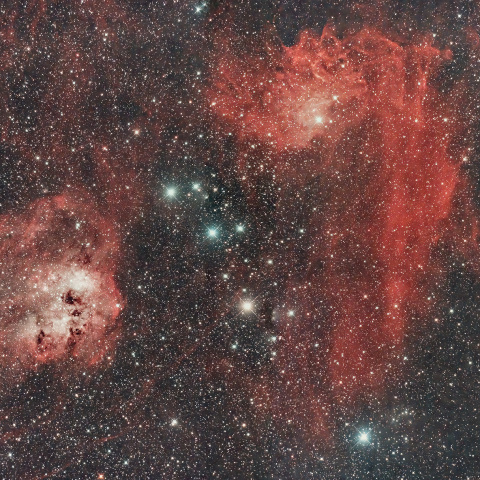 IC405 勾玉星雲　IC410 おたまじゃくし星雲