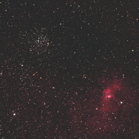 都心からのM52＆バブル星雲