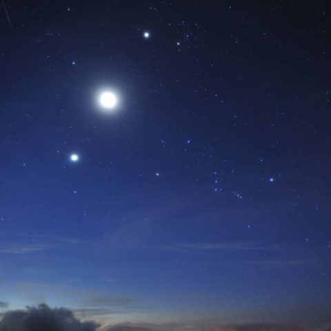 金星、木星、月、ペルセウス座流星