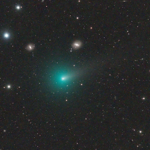 紫金山彗星(62P) 2/11未明 おとめ座銀河団を背景に