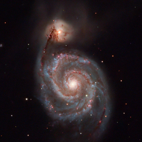 M51 子持ち銀河 赤ポチ