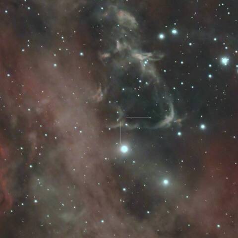 バラ星雲の中心部　HH1ジェット いっかくじゅう座