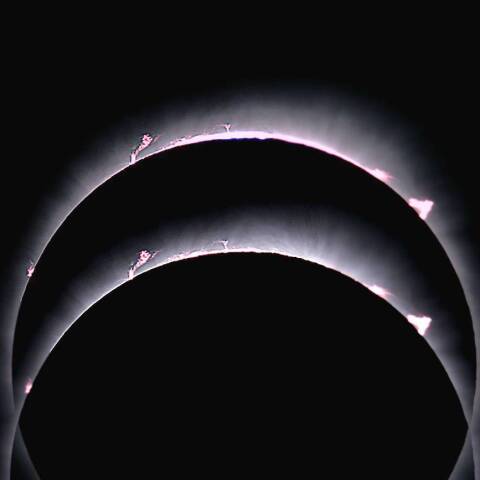 皆既日食中のプロミネンス 2024/4/8 米国テキサス州